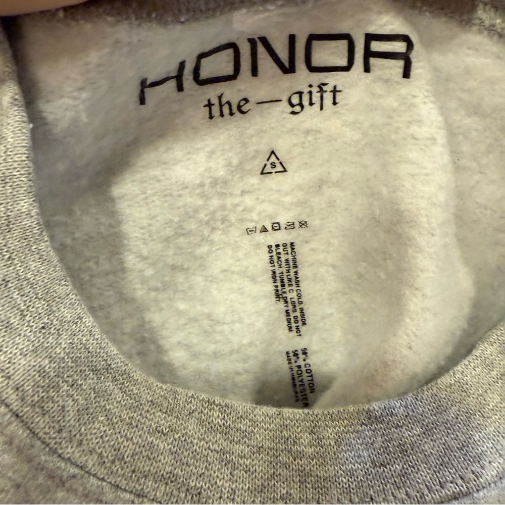 Honor the Gift Men's Gray and Black 1988 Graphic Crewneck Sweatshirt Sz S - Picture 6 of 8